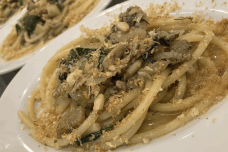 シチリア郷土料理　イワシとウイキョウのブカティーニ